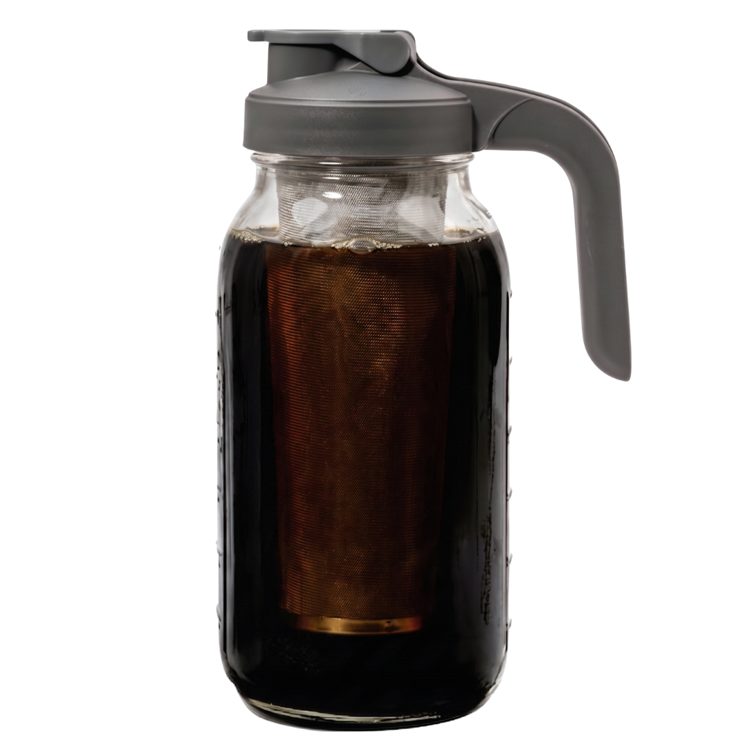 64oz Glass Pitcher Cold Brew Coffee Maker with Filter and Lid