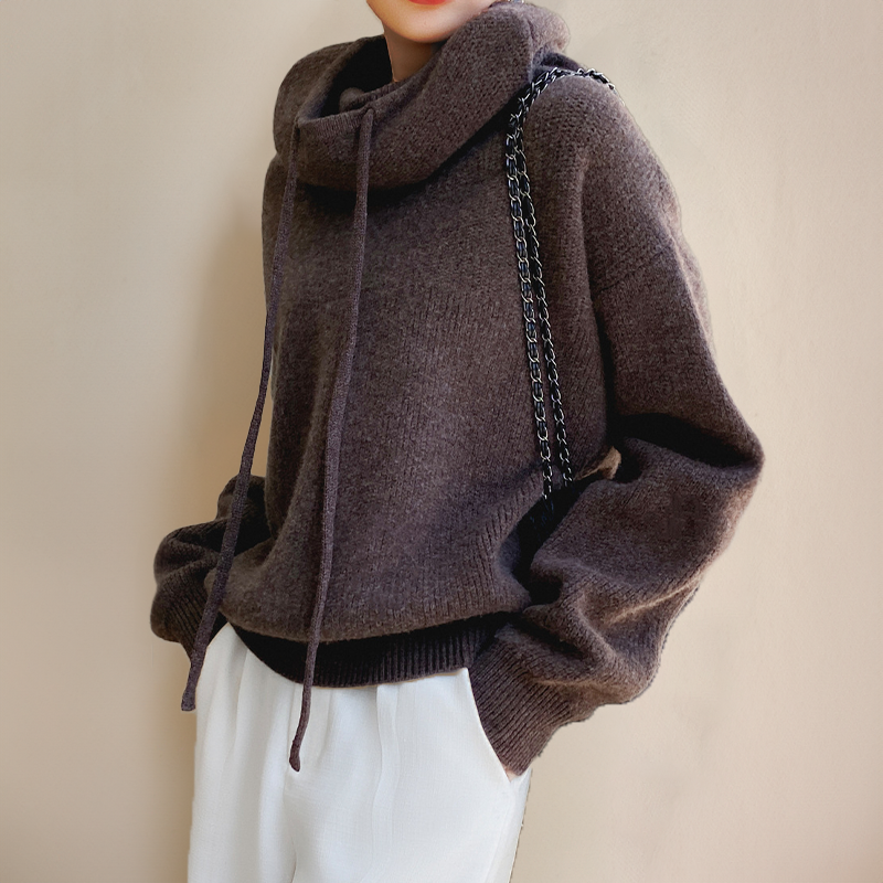 Classic Turtleneck Sweater for women | Relaxed Fit | Brown1