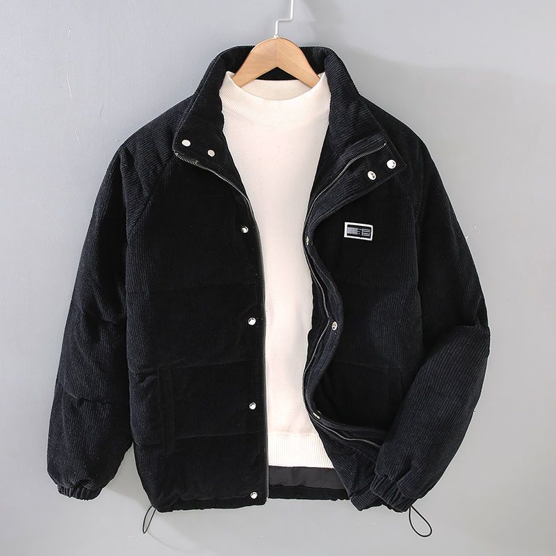 Corduroy Jacket for Men | Full-Zip Design | Winter | Black