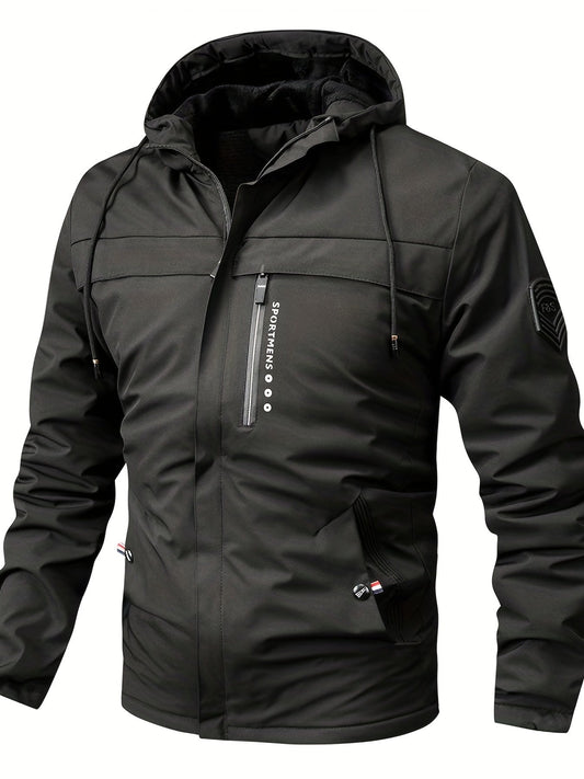 Fleece Jacket for Men | Hooded | Regular Fit | Winter | Black