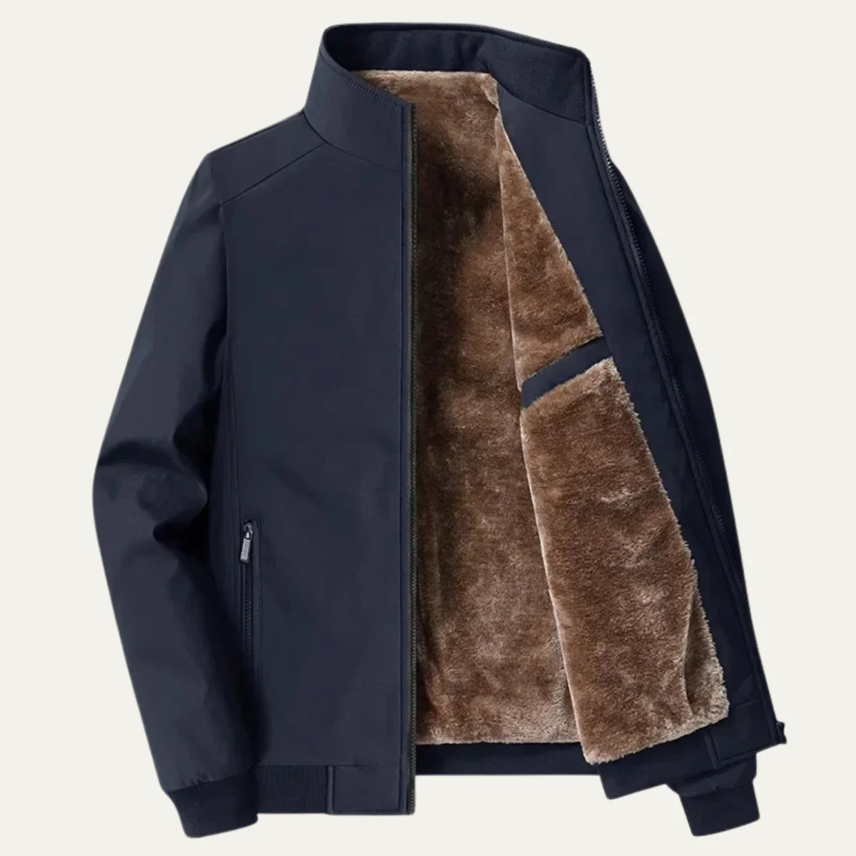 Men's Bomber Jacket, Lined, Zip-Up | Winter | Navy