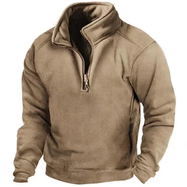 Men's Half Zip Sweater | High Collar, Windproof | Winter 1
