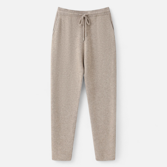 Men's Trousers, High Waist Slim Tapered, Knitted | Full Length | Camel