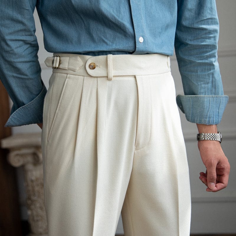 Men's Trousers, Tailored Fit, High-Waisted | Full Length | White
