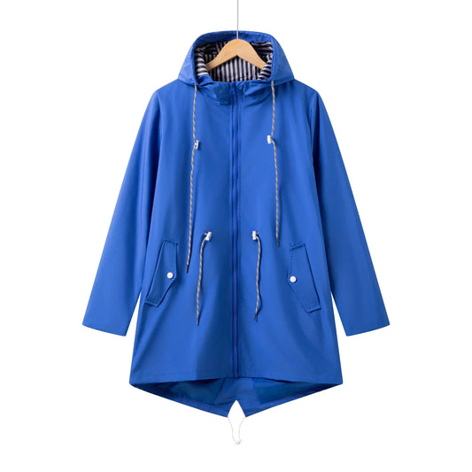 Rain Jacket for Women Waterproof Hooded | Regular Fit | Blue