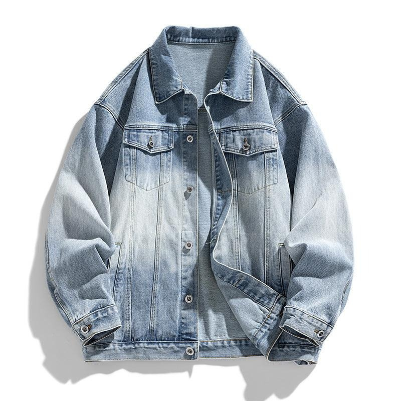 Men's Retro Denim Jacket - Trendy Acetate Fiber Casual Jacket for Everyday Wear