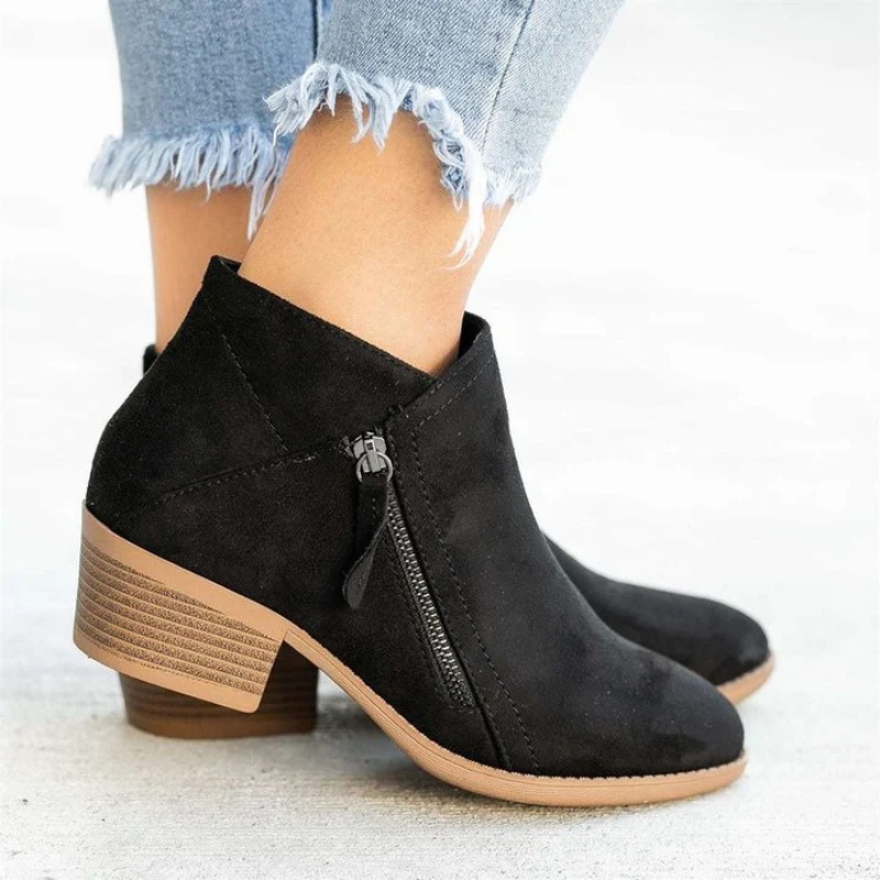 Women's Leather Ankle Boots - Fashionable Design with Leopard Print and High Heels